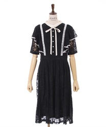 Pie -ping lace Dress(Black-F)