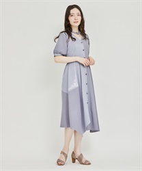 Choker -style bicolor Dress(Lavender-F)