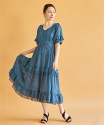 Lace Line Tea Eede Dress(BGreen-F)