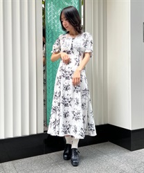 Piping design long Dress(Ecru-F)