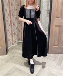 Piping design long Dress(Black-F)
