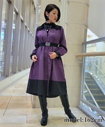 【Time Sale】Bicolor dress with brooch