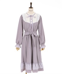 Long blocking dress(Lavender-F)