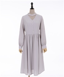 Long choker design dress(Lavender-F)