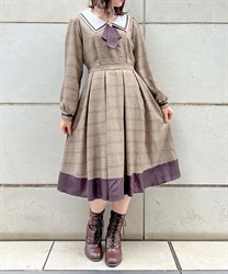 Sailor Dress with brooch(Brown-F)