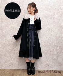 Etoile embroidery long coat(Black-F)