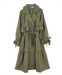 Frill design trench coat(Green-Free)