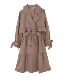Frill design trench coat(Beige-Free)