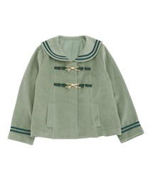 Ribbon sailor collar coat(Green-Free)