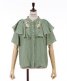 Mixed fruit embroidery Blouse(Green-F)
