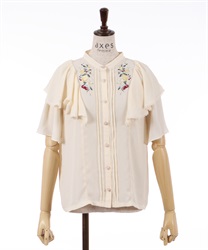 Mixed fruit embroidery Blouse(Cream-F)