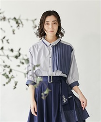 Pleated bicolor Blouse