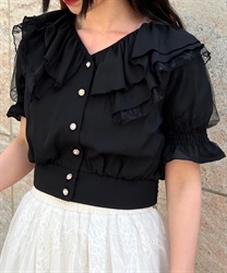 Frill design cropped Blouse