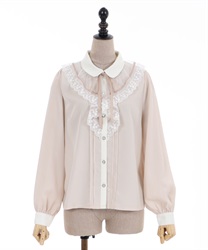 Bicolor frills blouse(Pink-F)