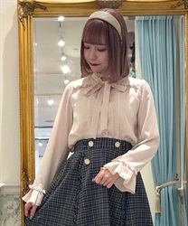 Classic bow tie frill blouse