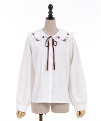 Lecort embroidery collar Blouse