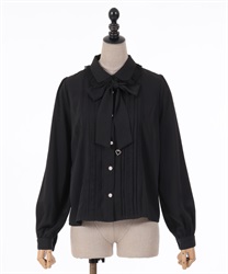 Melty heart embroidery Blouse(Black-F)