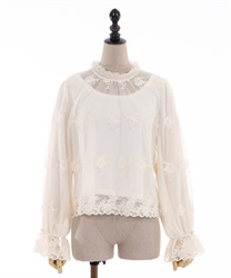 Stand collat blouse(Ecru-F)