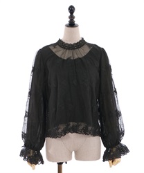 Stand collat blouse(Black-F)