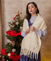 Snow crystal pattern embroidery Stall(Ecru-F)
