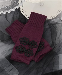 China button knit gloves(Purple-F)