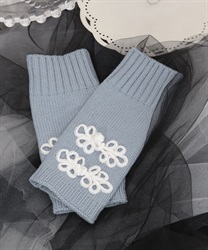 China button knit gloves