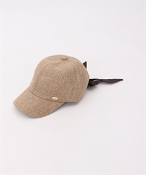 Buck ribbon miscellaneous material style cap(Brown-F)