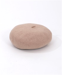 Line beret with logo plate(Beige-F)