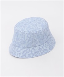 Lace fabric layered bucket Hat(Saxe blue-F)