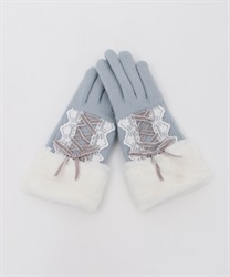 Lace -up gloves(Saxe blue-F)