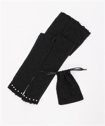 Drawstring bag Lacy Long UV Gloves(Black-M)