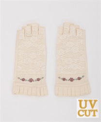 Bracelet-style rose embroidery UV gloves