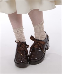Enamel lace -up shoes(Brown-S)