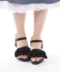 Swedth frill Sandals(Black-S)