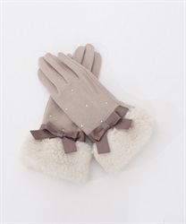 Ribbon x Far Feminin gloves(Beige-F)