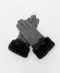 Ribbon x Far Feminin gloves(Grey-F)