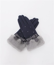 Ribbon x Far Feminin gloves(Navy-F)