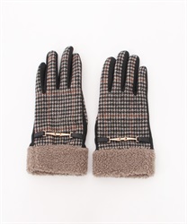 Bit Detail check gloves(Black-F)