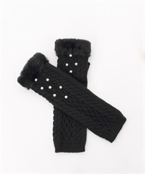 Feminine long knit gloves(Black-F)