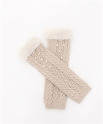 Feminine long knit gloves