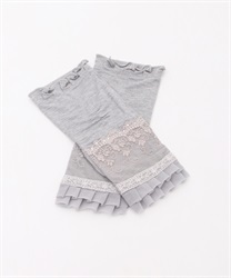 UV short gloves with lace(Heather grey-F)
