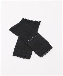 UV short gloves with lace(Black-F)