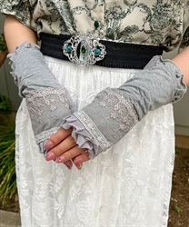 UV short gloves with lace