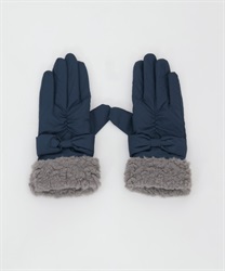 Ribbon design nylon gloves(Navy-F)