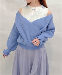 Cachecoeur layered Pullover(Blue-F)
