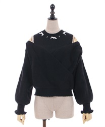 Cachecoeur layered Pullover(Black-F)