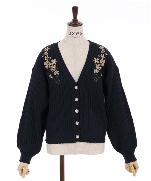 axes femme embroidered knit cardigan