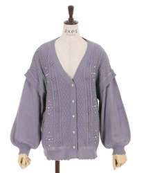 Flower knit cardigan(Lavender-F)