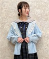 Bouquet embroidery knit Cardigan(Saxe blue-F)
