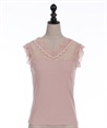 Lace design Tank top with cup(Pink-F)